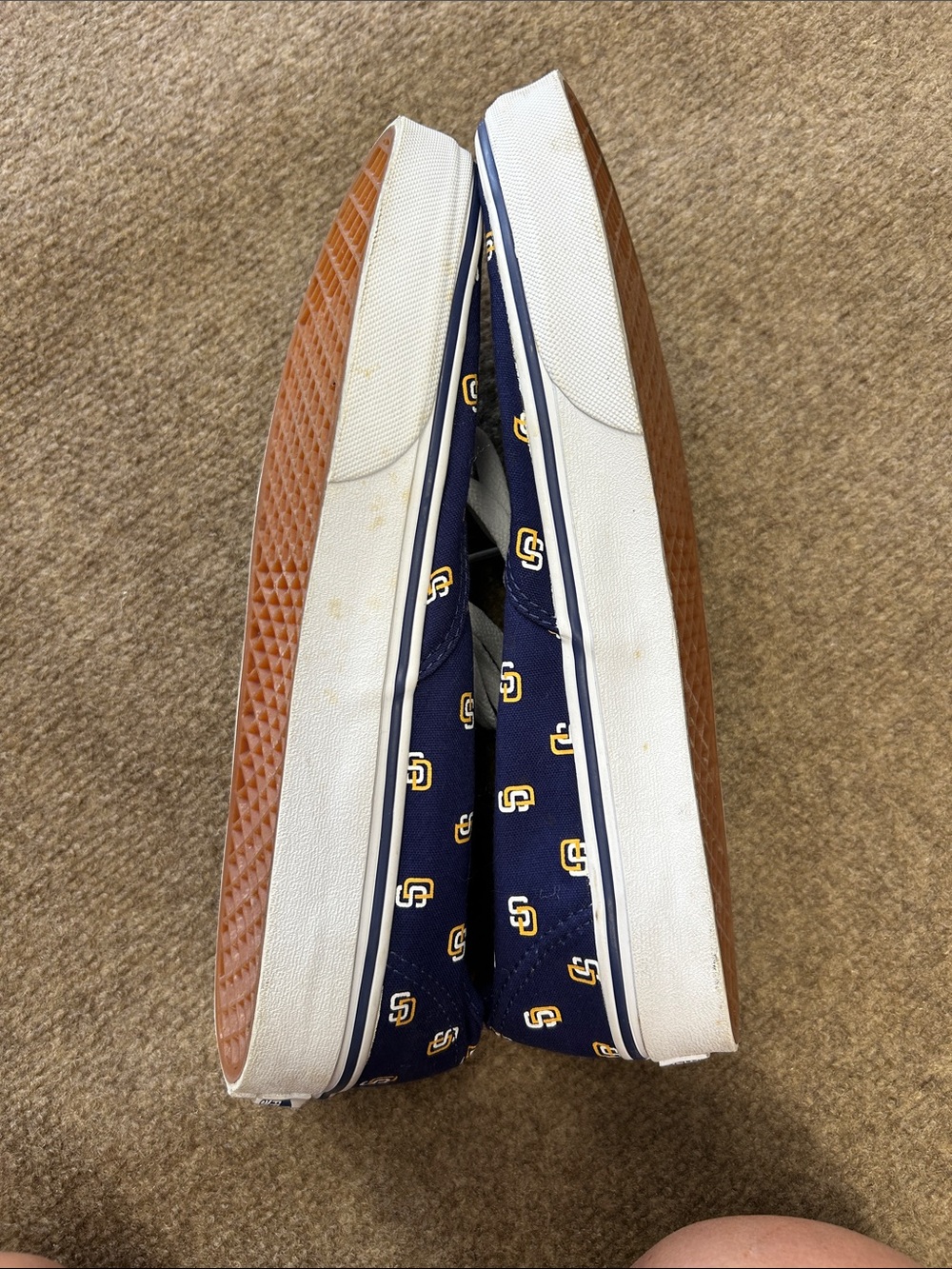 Vans Men’s Navy Canvas Sneakers with San Diego Padres Logo Print - Picture 4 of 6